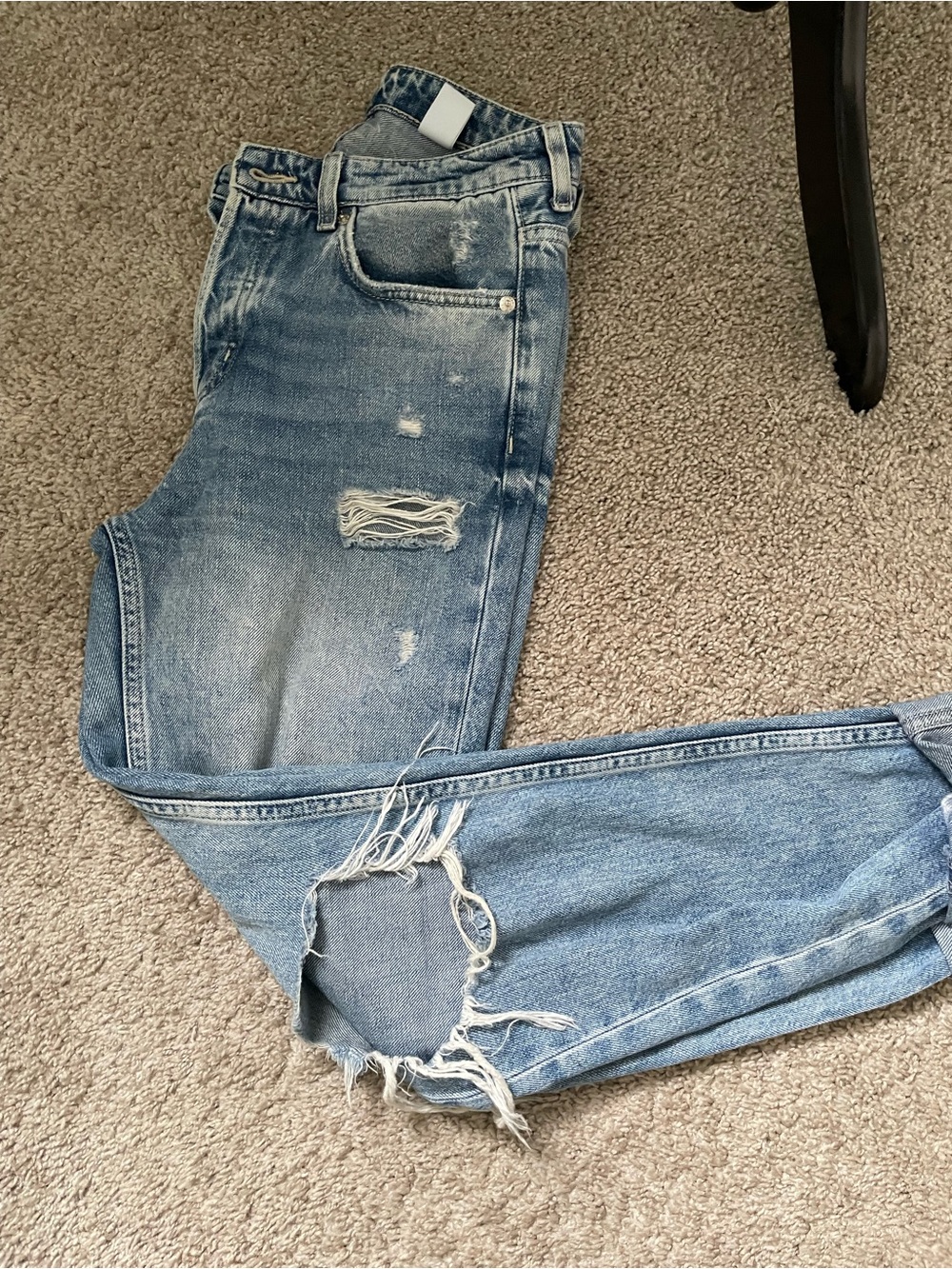 H&M Light Blue Distressed Boyfriend Jeans